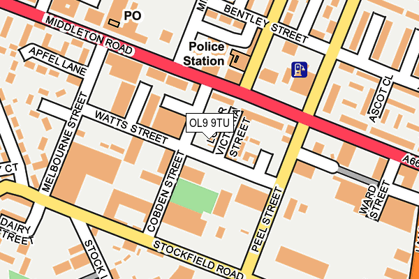 OL9 9TU map - OS OpenMap – Local (Ordnance Survey) OL9 9TU map - OS OpenMap – Local (Ordnance Survey)