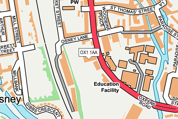 OX1 1AA map - OS OpenMap – Local (Ordnance Survey) OX1 1AA map - OS OpenMap – Local (Ordnance Survey)