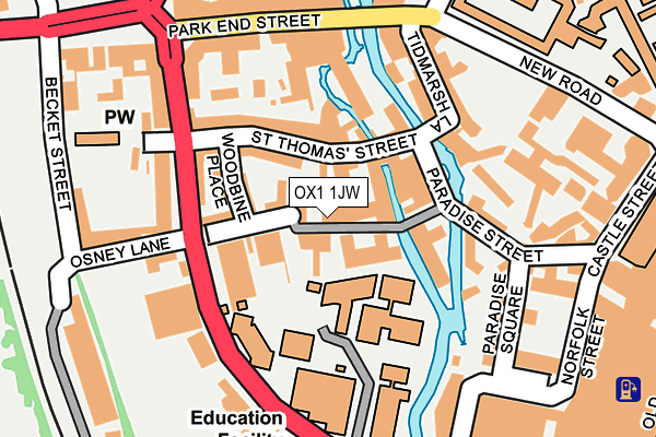 OX1 1JW map - OS OpenMap – Local (Ordnance Survey)