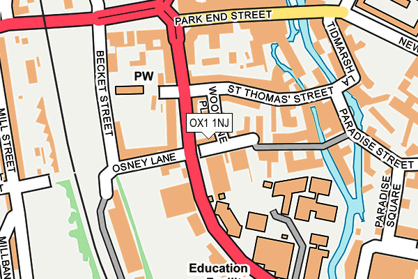 OX1 1NJ map - OS OpenMap – Local (Ordnance Survey) OX1 1NJ map - OS OpenMap – Local (Ordnance Survey)