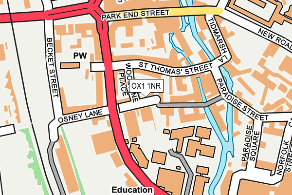 OX1 1NR map - OS OpenMap – Local (Ordnance Survey)