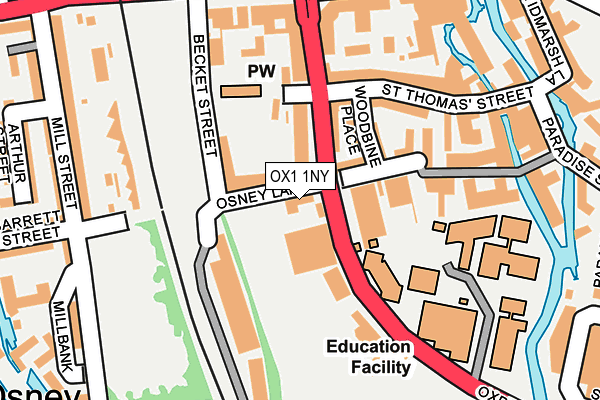 OX1 1NY map - OS OpenMap – Local (Ordnance Survey) OX1 1NY map - OS OpenMap – Local (Ordnance Survey)