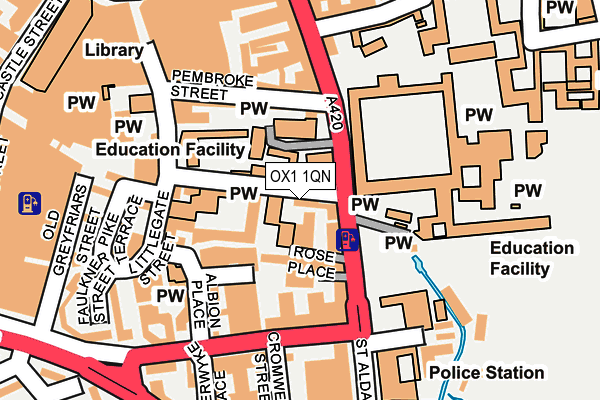 OX1 1QN map - OS OpenMap – Local (Ordnance Survey) OX1 1QN map - OS OpenMap – Local (Ordnance Survey)
