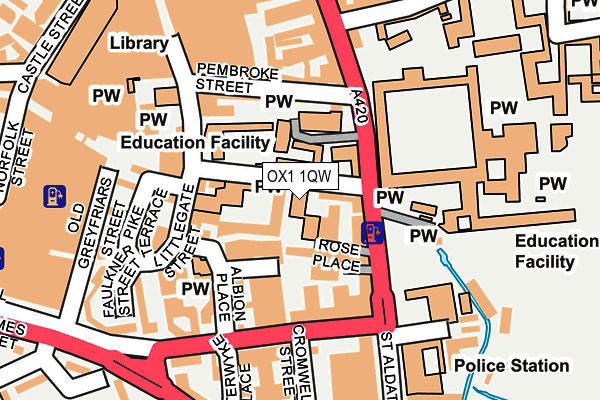 OX1 1QW map - OS OpenMap – Local (Ordnance Survey)