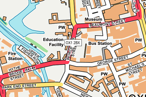 OX1 2BX map - OS OpenMap – Local (Ordnance Survey)