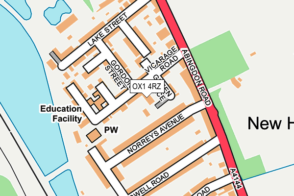 OX1 4RZ map - OS OpenMap – Local (Ordnance Survey) OX1 4RZ map - OS OpenMap – Local (Ordnance Survey)