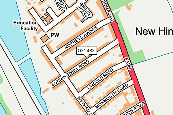 OX1 4SX map - OS OpenMap – Local (Ordnance Survey) OX1 4SX map - OS OpenMap – Local (Ordnance Survey)