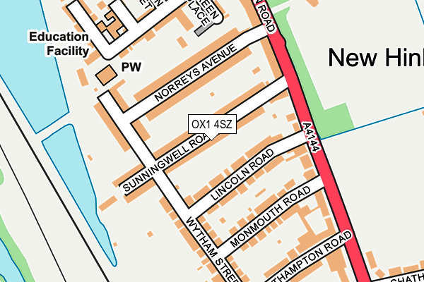 OX1 4SZ map - OS OpenMap – Local (Ordnance Survey) OX1 4SZ map - OS OpenMap – Local (Ordnance Survey)