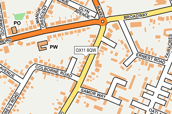 OX11 8QW map - OS OpenMap – Local (Ordnance Survey) OX11 8QW map - OS OpenMap – Local (Ordnance Survey)