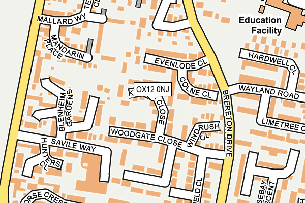 OX12 0NJ map - OS OpenMap – Local (Ordnance Survey) OX12 0NJ map - OS OpenMap – Local (Ordnance Survey)