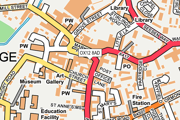 OX12 8AD map - OS OpenMap – Local (Ordnance Survey) OX12 8AD map - OS OpenMap – Local (Ordnance Survey)