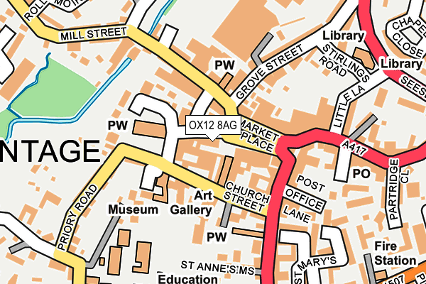 OX12 8AG map - OS OpenMap – Local (Ordnance Survey) OX12 8AG map - OS OpenMap – Local (Ordnance Survey)