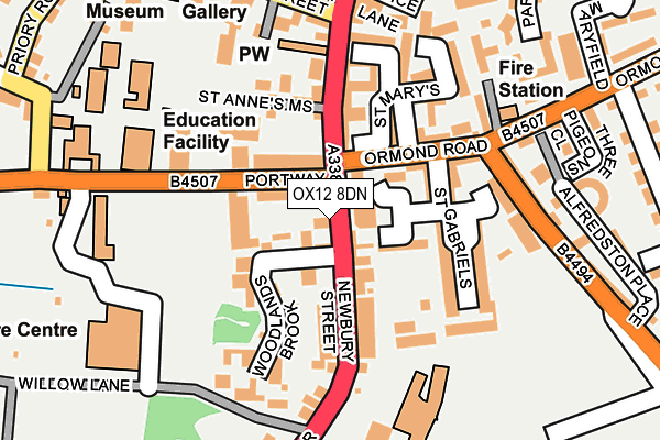 OX12 8DN map - OS OpenMap – Local (Ordnance Survey) OX12 8DN map - OS OpenMap – Local (Ordnance Survey)