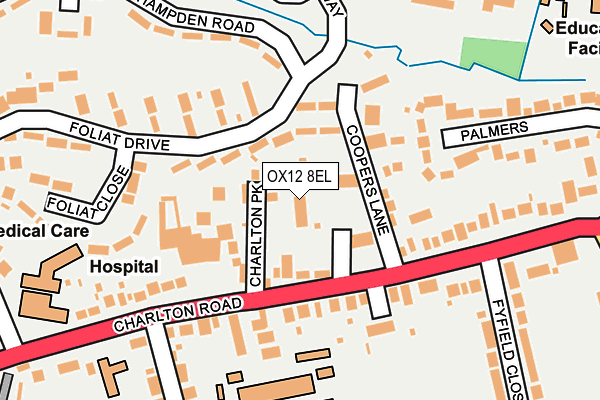OX12 8EL map - OS OpenMap – Local (Ordnance Survey) OX12 8EL map - OS OpenMap – Local (Ordnance Survey)