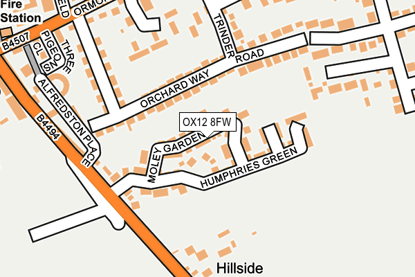 OX12 8FW map - OS OpenMap – Local (Ordnance Survey) OX12 8FW map - OS OpenMap – Local (Ordnance Survey)