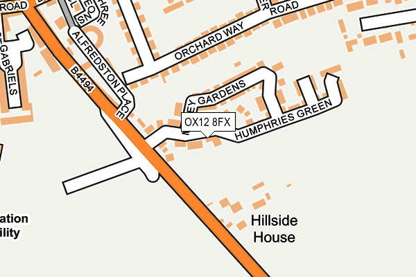 OX12 8FX map - OS OpenMap – Local (Ordnance Survey) OX12 8FX map - OS OpenMap – Local (Ordnance Survey)
