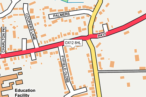 OX12 8HL map - OS OpenMap – Local (Ordnance Survey) OX12 8HL map - OS OpenMap – Local (Ordnance Survey)
