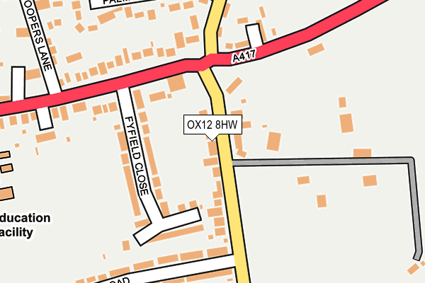 OX12 8HW map - OS OpenMap – Local (Ordnance Survey) OX12 8HW map - OS OpenMap – Local (Ordnance Survey)
