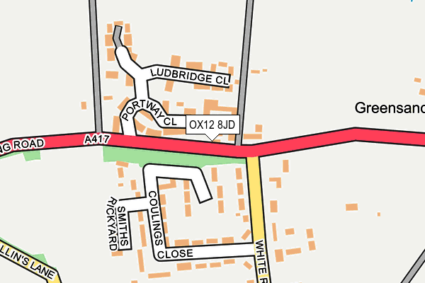 OX12 8JD map - OS OpenMap – Local (Ordnance Survey)