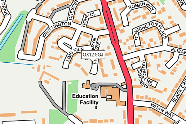 OX12 9GJ map - OS OpenMap – Local (Ordnance Survey) OX12 9GJ map - OS OpenMap – Local (Ordnance Survey)