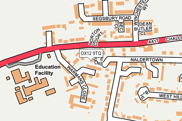 OX12 9TQ map - OS OpenMap – Local (Ordnance Survey) OX12 9TQ map - OS OpenMap – Local (Ordnance Survey)