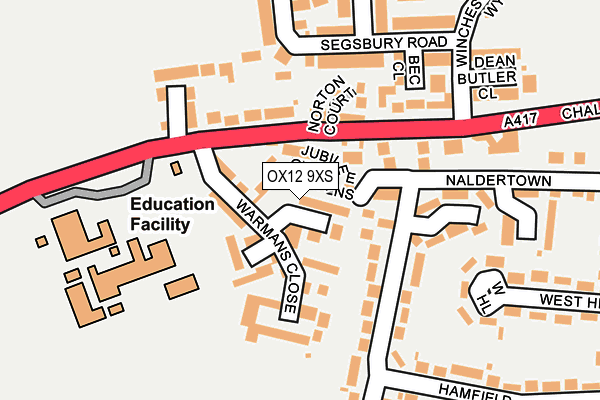 OX12 9XS map - OS OpenMap – Local (Ordnance Survey) OX12 9XS map - OS OpenMap – Local (Ordnance Survey)