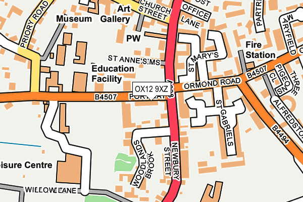 OX12 9XZ map - OS OpenMap – Local (Ordnance Survey)
