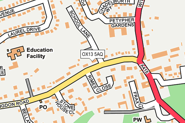 OX13 5AQ map - OS OpenMap – Local (Ordnance Survey) OX13 5AQ map - OS OpenMap – Local (Ordnance Survey)