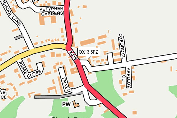 OX13 5FZ map - OS OpenMap – Local (Ordnance Survey) OX13 5FZ map - OS OpenMap – Local (Ordnance Survey)