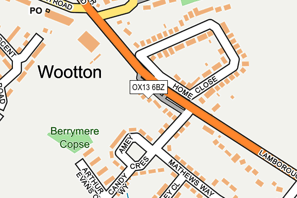 OX13 6BZ map - OS OpenMap – Local (Ordnance Survey) OX13 6BZ map - OS OpenMap – Local (Ordnance Survey)