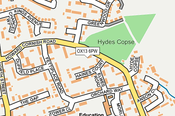 OX13 6PW map - OS OpenMap – Local (Ordnance Survey) OX13 6PW map - OS OpenMap – Local (Ordnance Survey)