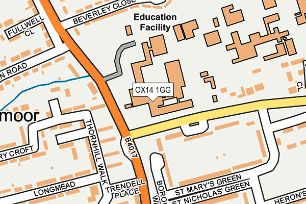OX14 1GG map - OS OpenMap – Local (Ordnance Survey) OX14 1GG map - OS OpenMap – Local (Ordnance Survey)