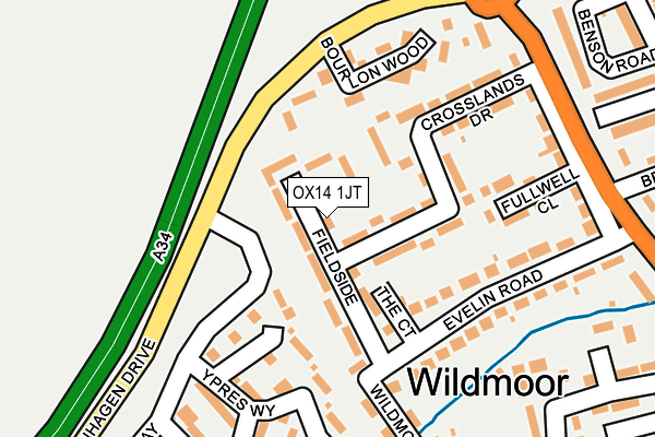 OX14 1JT map - OS OpenMap – Local (Ordnance Survey) OX14 1JT map - OS OpenMap – Local (Ordnance Survey)