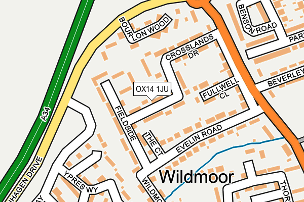 OX14 1JU map - OS OpenMap – Local (Ordnance Survey) OX14 1JU map - OS OpenMap – Local (Ordnance Survey)
