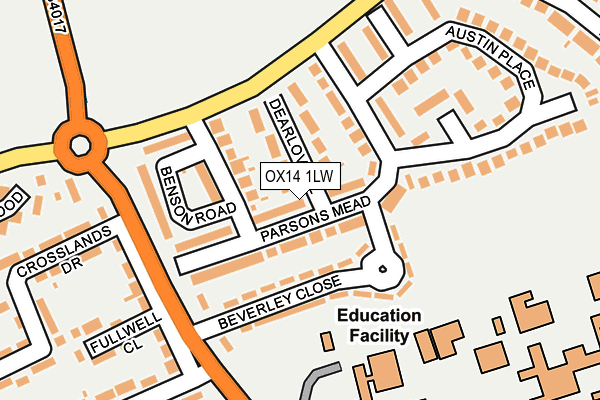 OX14 1LW map - OS OpenMap – Local (Ordnance Survey) OX14 1LW map - OS OpenMap – Local (Ordnance Survey)