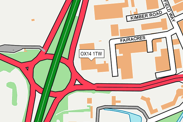 OX14 1TW map - OS OpenMap – Local (Ordnance Survey) OX14 1TW map - OS OpenMap – Local (Ordnance Survey)