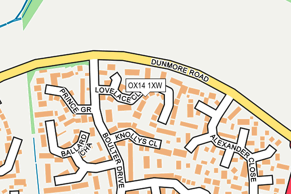 OX14 1XW map - OS OpenMap – Local (Ordnance Survey) OX14 1XW map - OS OpenMap – Local (Ordnance Survey)