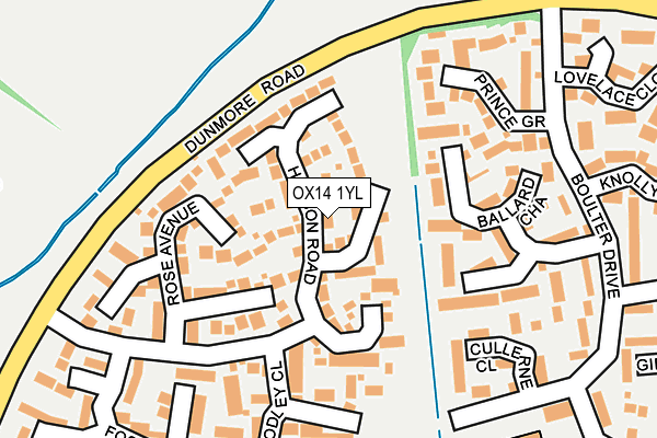 OX14 1YL map - OS OpenMap – Local (Ordnance Survey) OX14 1YL map - OS OpenMap – Local (Ordnance Survey)