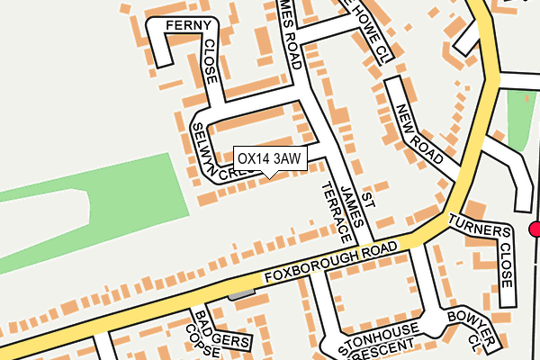 OX14 3AW map - OS OpenMap – Local (Ordnance Survey) OX14 3AW map - OS OpenMap – Local (Ordnance Survey)