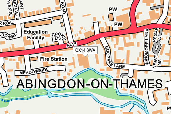 OX14 3WA map - OS OpenMap – Local (Ordnance Survey) OX14 3WA map - OS OpenMap – Local (Ordnance Survey)