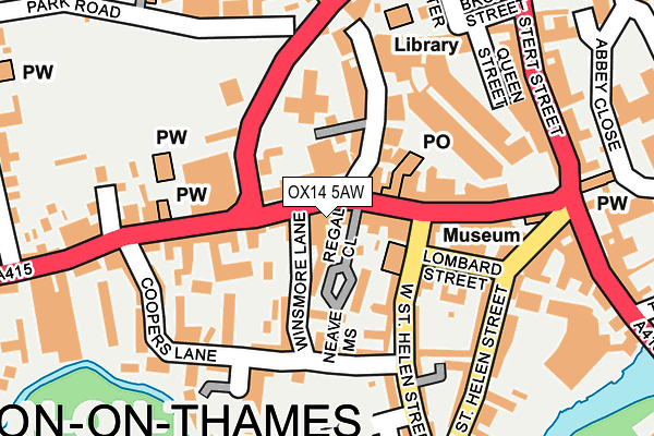 OX14 5AW map - OS OpenMap – Local (Ordnance Survey) OX14 5AW map - OS OpenMap – Local (Ordnance Survey)