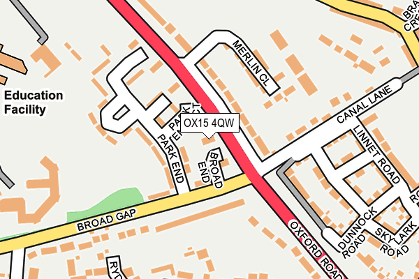 OX15 4QW map - OS OpenMap – Local (Ordnance Survey) OX15 4QW map - OS OpenMap – Local (Ordnance Survey)