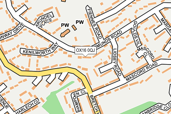 OX16 0QJ map - OS OpenMap – Local (Ordnance Survey) OX16 0QJ map - OS OpenMap – Local (Ordnance Survey)