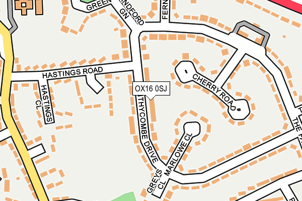 OX16 0SJ map - OS OpenMap – Local (Ordnance Survey) OX16 0SJ map - OS OpenMap – Local (Ordnance Survey)
