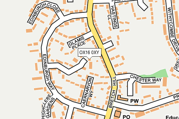 OX16 0XY map - OS OpenMap – Local (Ordnance Survey) OX16 0XY map - OS OpenMap – Local (Ordnance Survey)