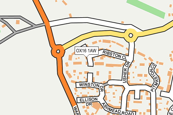 OX16 1AW map - OS OpenMap – Local (Ordnance Survey) OX16 1AW map - OS OpenMap – Local (Ordnance Survey)