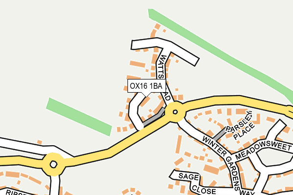 OX16 1BA map - OS OpenMap – Local (Ordnance Survey) OX16 1BA map - OS OpenMap – Local (Ordnance Survey)