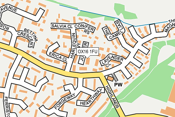 OX16 1FU map - OS OpenMap – Local (Ordnance Survey) OX16 1FU map - OS OpenMap – Local (Ordnance Survey)