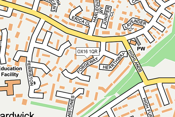 OX16 1QR map - OS OpenMap – Local (Ordnance Survey) OX16 1QR map - OS OpenMap – Local (Ordnance Survey)