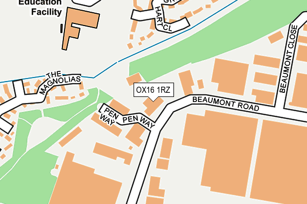 OX16 1RZ map - OS OpenMap – Local (Ordnance Survey)